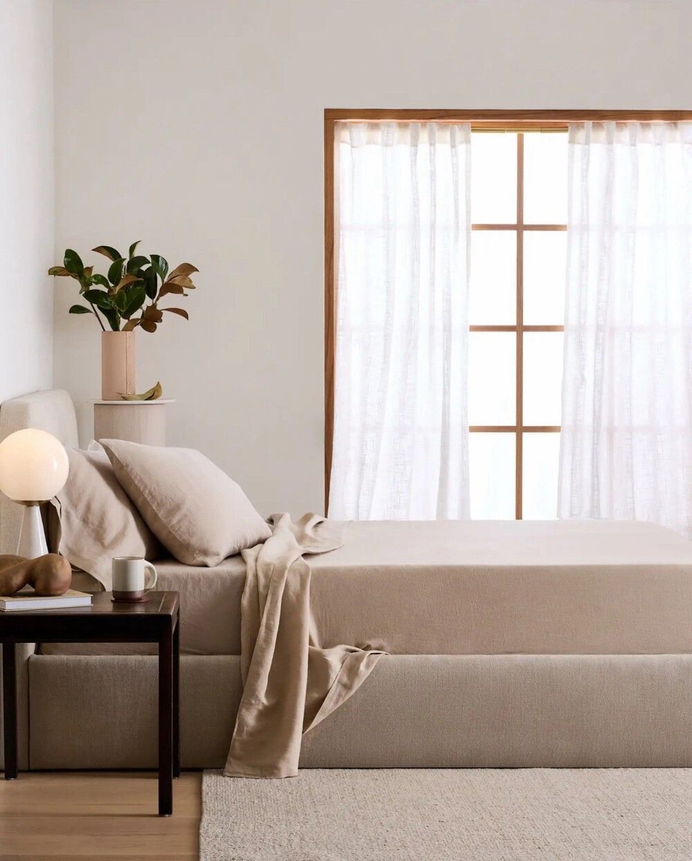 Quince European Linen Sheet Set Toffee Queen NEW $184 Retail